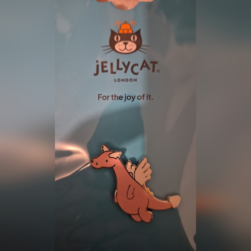 NEW AUTHENTIC Jellycat Duskrise Dragon Enamel Metal Pin RUBY PURRKS EXCLUSIVE